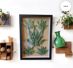 光触媒　人工観葉植物　フェイクグリーン　マリファナ　草　大麻　壁掛け　31523@@@