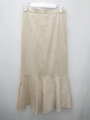 ◇ LOWRYS FARM ローリーズファーム スエード調 ロング マーメイド スカート サイズM ライトベージュ系 レディース P  【1405290013669】