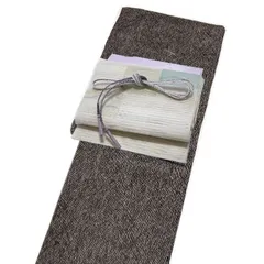 プラチナ着物セット 夏用4点 洗える江戸小紋と正絹夏帯（絽：ブラック：竹林柄：M寸）着物 レディース 女性 プレタ 洗える 小紋 仕立て上がり