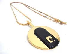 ■美品■ pierre cardin ピエールカルダン ネックレス ペンダント アクセサリー レディース ゴールド系×ブラック系 DE4705のサムネイル
