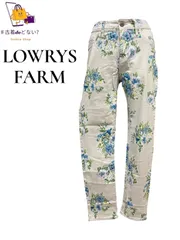 美品LOWRYS FARM ローリーズファーム 花柄 フラワー プリント スキニー パンツ Mサイズ ボタニカル柄 フェミニン カジュアル きれいめ おしゃれ デニム調 春 夏 秋