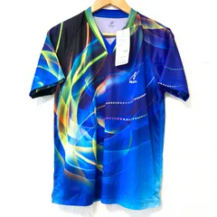 新品タグ付き◎ (^w^)b Nittaku ニッタク 日本卓球 ゲームウェア 試合 練習 半袖 シャツ ユニフォーム トレーニング スポーツ 運動 トップス ブルー系 青 メンズ レディース 男女兼用 サイズ L