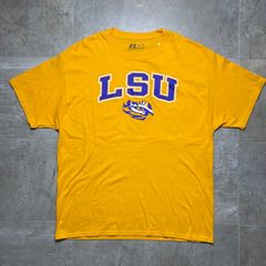 RUSSEL ATHLETIC  カレッジ Tシャツ  XL size  イエロー  黄色  ルイジアナ州立大学  Tigers Shirt  ラッセル アスレティック  カレッジロゴ  古着