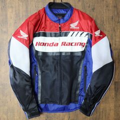 HONDA ライダースジャケット バイク トリコロール刺繍ワッペン カーキ M HONDA ライダースジャケット バイク トリコロール刺繍ワッペン