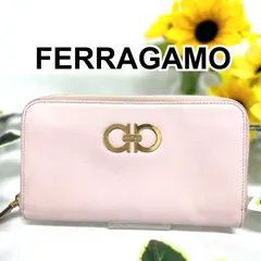 フェラガモ　FERRAGAMO　ラウンドファスナー　長財布　ガンチーニ　ベビーピンクのサムネイル