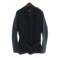 グッチ GUCCI トレンチコート ミドル スタンドカラー 長袖 ロゴ 48 M 黒 ブラック ■GY18 /MQのサムネイル