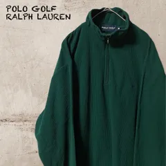 【希少グリーン】ポロゴルフ ハーフジップ コーデュロイ調 ラルフローレンロゴ刺繍