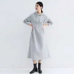 ☆ ライトグレー ☆ L ☆ パーカーワンピース 長袖 レディース 体型カバー パーカーワンピース ロング スウェットワンピース ロングワンピース ワンピ レディース 長袖 春 おしゃれ  オシャレ フード付き ウエストタック シェイプ ウエストゴム