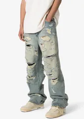 mnml ULTRA BAGGY DISTRESSED DENIM VINTAGE BLUE