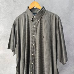 Ralph Lauren　チェック柄　半袖ボタンダウンシャツ　BLAKE　XLサイズ　白 × 黒　ラルフローレン