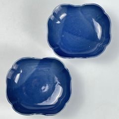 771 瑠璃釉　古伊万里　伊万里焼　骨董　アンティーク　向付　膾皿　2客セット