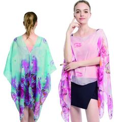 【新品】 着るストール 着る ストール パレオ 蝶々 薔薇 バラ シアー (fa9001)  UVカット UV カット 日焼け 日焼け防止 日焼け対策