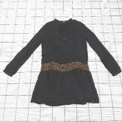 ◇ ⊂ ZARA ザラ 刺繍デザイン 長袖 膝丈 ワンピース サイズEUR S USA S MEX 26 ブラック系 レディース E  【1508060011916】