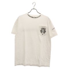 CHROME HEARTS (クロムハーツ) ネックロゴダガープリント半袖Tシャツ カットソー ホワイト M