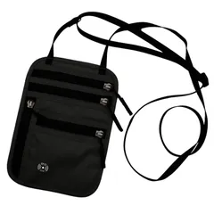 【新着商品】[celadel] パスポートケース 肩がけ スキミング防止 セキュリティポーチ パスポートカバー 薄型軽量 コンパクト 6ポケット ナイロン 海外旅行 (ブラック)