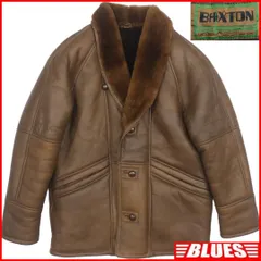 羊革 ムートンジャケット ムートンコート レザー メンズ M 茶 AA1515
