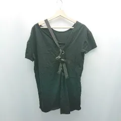 ◇ PUBLIC TOKYO フロントリボン 透け感なし ストレッチあり 薄手 半袖 Tシャツ サイズFREE ブラック レディース E  【1307210023393】のサムネイル