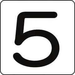 緑十字　数字ステッカー　５　ＨＳ−５（５Ｐ）大　８０×８０ｍｍ　５枚組　アルミ