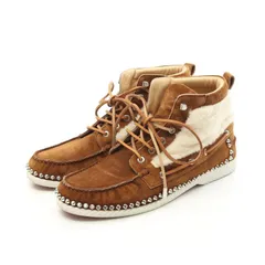 クリスチャンルブタン Christian Louboutin ブーツ TORONT FLAT スパイクスタッズ モカシン ブラウン スウェード ムートン ブーツ メンズ Used B