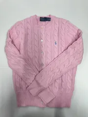ピンク ケーブルニット カーディガン