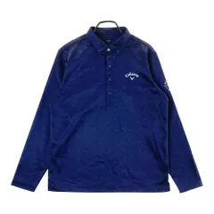 サイズ：LL CALLAWAY キャロウェイ  長袖ポロシャツ ボタンダウン 総柄 ネイビー系 [240101435157] ゴルフウェア メンズ ストスト