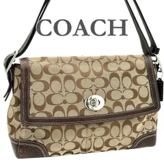 COACH ショルダーバッグ ターンロック 肩掛け ブラウン 1319T