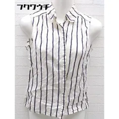 ◇ ◎ IENA イエナ ストライプ ノースリーブ シャツ ホワイト ネイビー ピンク レディース 【中古】 【1002801514129】