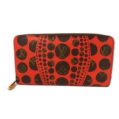 LOUIS VUITTON ルイ・ヴィトン ジッピーウォレット クサマヤヨイ 草間彌生 ブラウン レッド 旧型 ラウンドファスナー 札入れ カードケース コインケース ロングジップウォレット モノグラム パンプキン ドット ルージュ 長財布 M60450