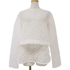 美品 BLAMINK ブラミンク ブラウス ライトピンク サイズ:36(S) 24春夏 リゾート フラワープリント シアー ロングスリーブ プルオーバー ブラウス 長袖 花柄 透け レイヤード 日本製 トップス シャツ カットソー【レディース】のサムネイル
