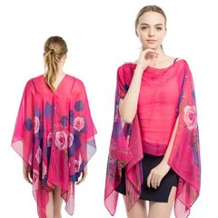 【新品】 着るストール 着る ストール パレオ シアー 薔薇 バラ (fa9002) UVカット UV カット 日焼け 日焼け防止 日焼け対策