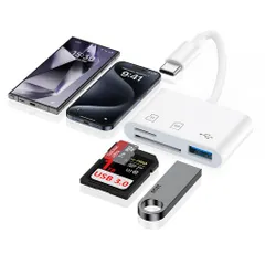 ViviberSDカードリーダーtype-cメモリカードリーダー3in1USB/SD/TF変換アダプタOTG機能設定不要写真/ビデオ高速伝送双方向転送カメラリーダーiPhone16/iPhone15/タイプC