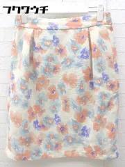 ◇ ikka イッカ 花柄 フラワー 膝丈 タイト スカート サイズL ベージュ マルチ レディース 【中古】 【1002801284510】のサムネイル