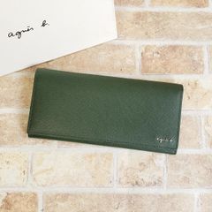 美品 アニエスベー ラウンドファスナー 長財布 サフィアーノ レザー