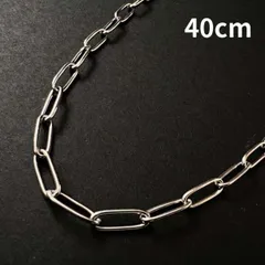 40cm シルバー オーバルチェーンネックレス メンズ レディース ステンレス