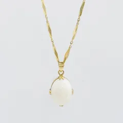 K18 ネックレス ホワイトオパール 天然石 全長約42cm 総重量8.2g 鑑別書付18金