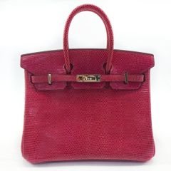 HERMES エルメス バーキン 25 リザード フューシャ (ピンク)  ハンドバッグ 044646CK-5J  □K刻印 レディース【中古】【送料無料】