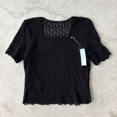 sheer blouse / 黒 トップス #a887
