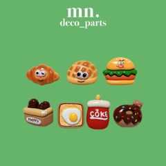 【1つ25円】21個/各3個★デコレーションパーツ　ハンドメイド資材　ハンバーガー　ドーナツ　パン