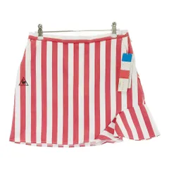 サイズ：9 LECOQ GOLF ルコックゴルフ  インナー付 ストレッチスカート ストライプ柄 レッド系 [240101336222]# ゴルフウェア レディース ストスト