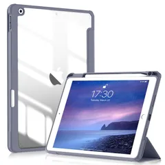 【人気商品】ケース ケース 2020/ ケース iPad第7世代ケース 第8世代 2019 iPad クリア透明アクリル製 iPad ペンシルホルダー付き iPad 軽量 2021/ 薄型 第9世代 衝撃吸収 10.2 自動スリープ/スリープ解除機能付き SQ