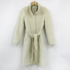 ナチュラルビューティーベーシック スタンドカラーコート ロングコート アンゴラ混 レディース Sサイズ ベージュ NATURAL BEAUTY BASIC 【中古】