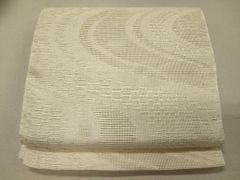 B◇着物くつろぎ 夏物 波模様 クリーム 白 全通 正絹 薄物 絽 紗