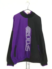 古着 90s adidas 黒×紫 バイカラー ショルダー ジップ プルオーバー ナイロン ジャケット L 古着 