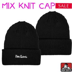 Dead Stock◾️新品/未使用◾️BEN DAVIS Mix Knit Cap <BLACK>コットン ミックス ニット キャップ  ( BDW-9526)帽子 ニットキャップ