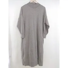 ◇ GLOBAL WORK グローバルワーク ハイネック 長袖 膝下丈 ニットワンピース サイズF ブラウン ベージュ レディース  【1207010001495】