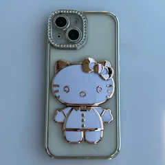 Shop出品　iPhone14 iPhone14Pro　キラキラ キティちゃん ミラー付き ケース　シルバー　ゴールド　ピンク　ブラック　パープル　プレゼント　クリスマス　☆新品登場☆ キティちゃん キラキラ ハローキティ ミラー付き スマホケース