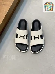 HERMES エルメス メンズ スリッパ07-1-WTO輸入-JCG58