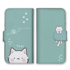 iPhone12 mini 케이스 수첩 형 아이폰 12 미니 스마트 폰 케이스 고양이 고양이 고양이 흰색 고양이 아메리칸 쇼트 헤어 8 치와레 스코티쉬 폴드 페르시아 귀여운 くすみ 휴대 케이스 스마트 폰 커버 휴대 커버 무료 배송 컬러 03