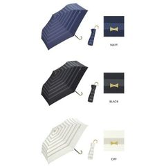 【w.p.c】晴雨兼用 折り畳み傘 日傘 リボンボーダー ミニ 801-203