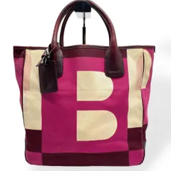 希少カラー 美品 BALLY トートバッグ キャンバスBロゴ A4可 e346 BALLY バリー トートバッグ Bロゴ キャンバス ブラック×ホワイト
